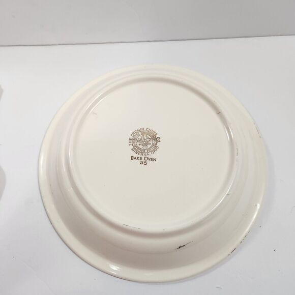 Colonial Courting  Cake Plate Set and Server The Cronin China Co Minerva OH - Picture 7 of 9